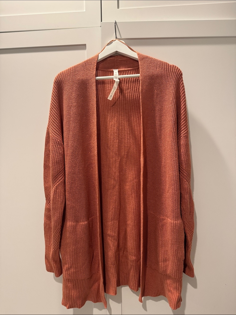 lululemon athletica Open-Front Cardigan in Rust Orange